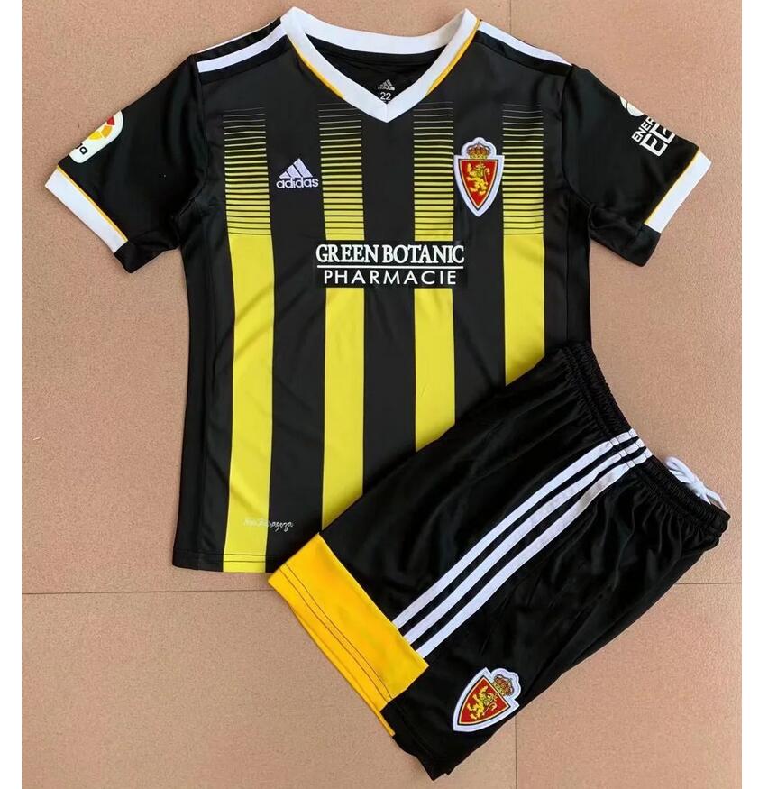 Kids Real Zaragoza 2021/22 Away Soccer Kits Shirt With Shorts